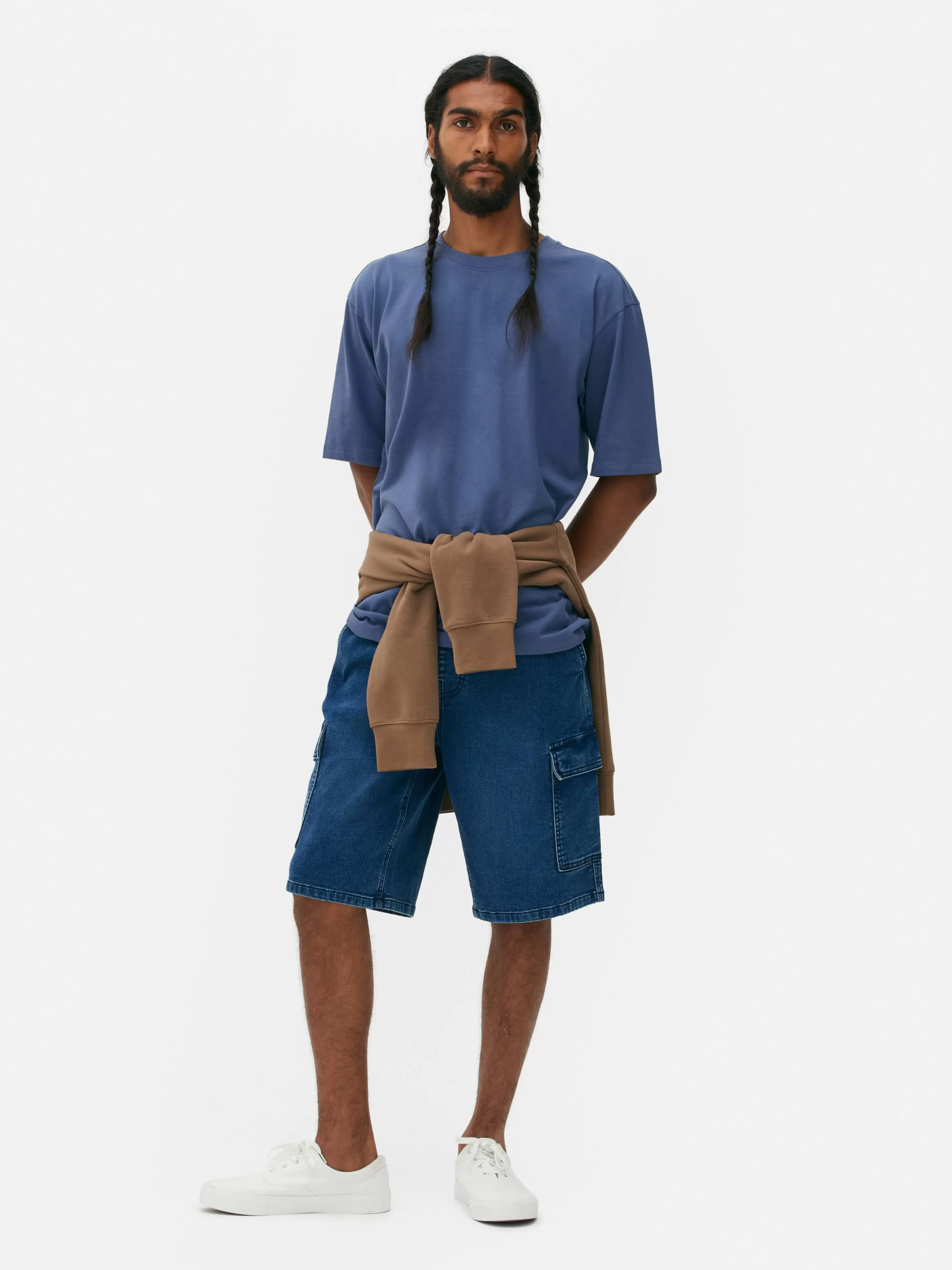 Primark Maglietta Comoda in Cotone Blu - Taglio Ampio per Stile Casual e Relax