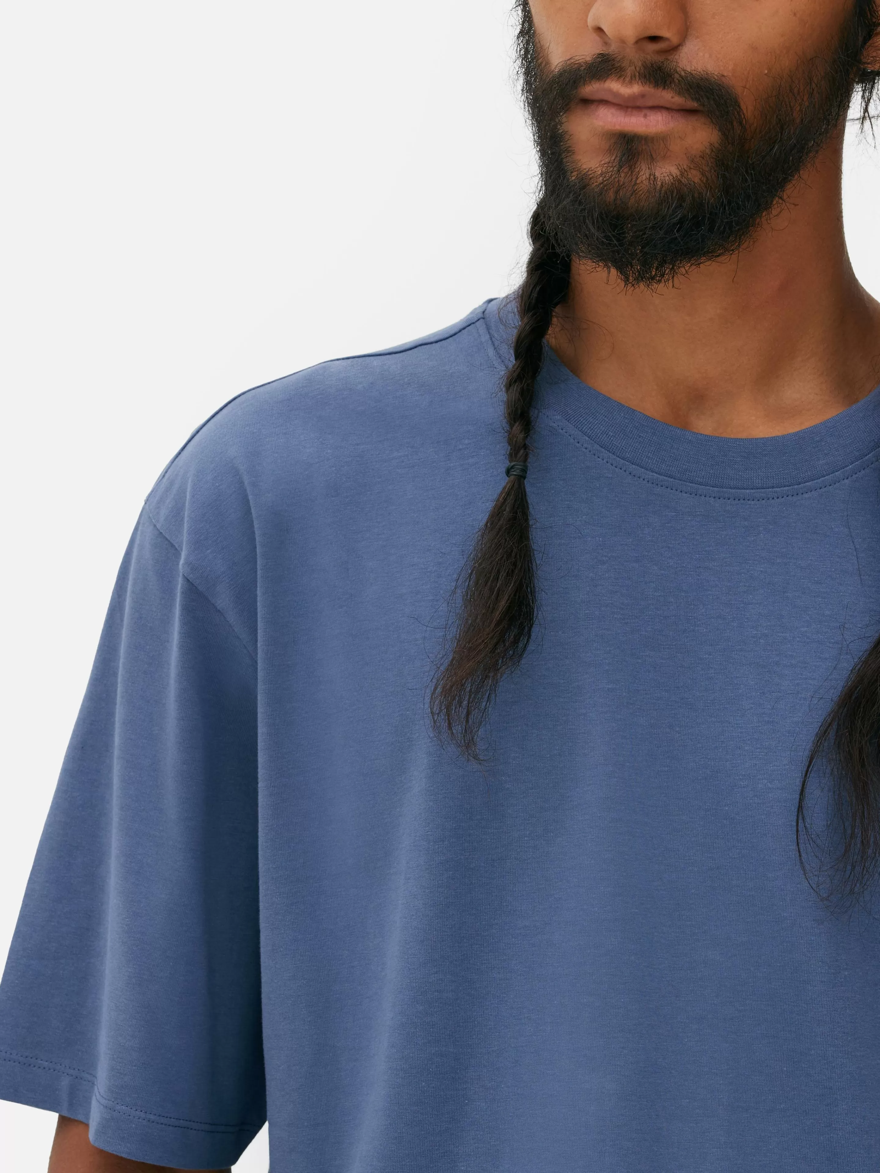 Primark Maglietta Comoda in Cotone Blu - Taglio Ampio per Stile Casual e Relax