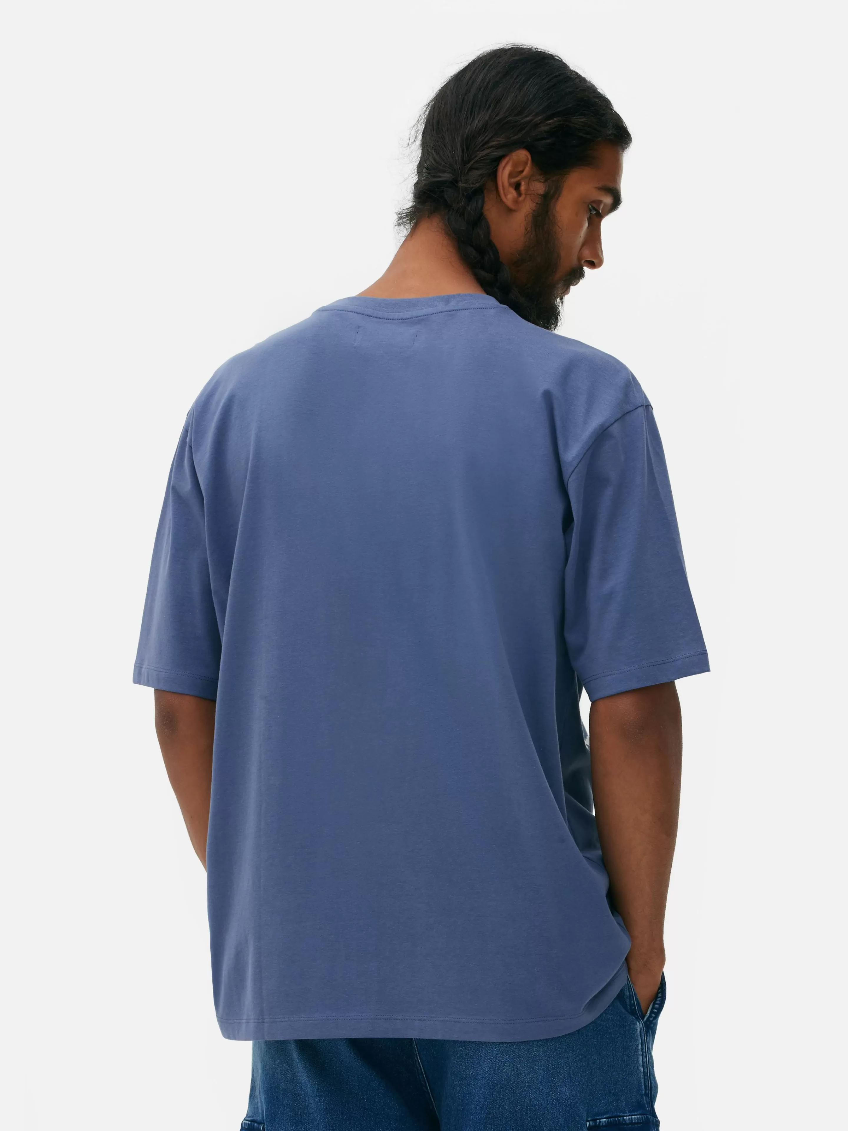 Primark Maglietta Comoda in Cotone Blu - Taglio Ampio per Stile Casual e Relax