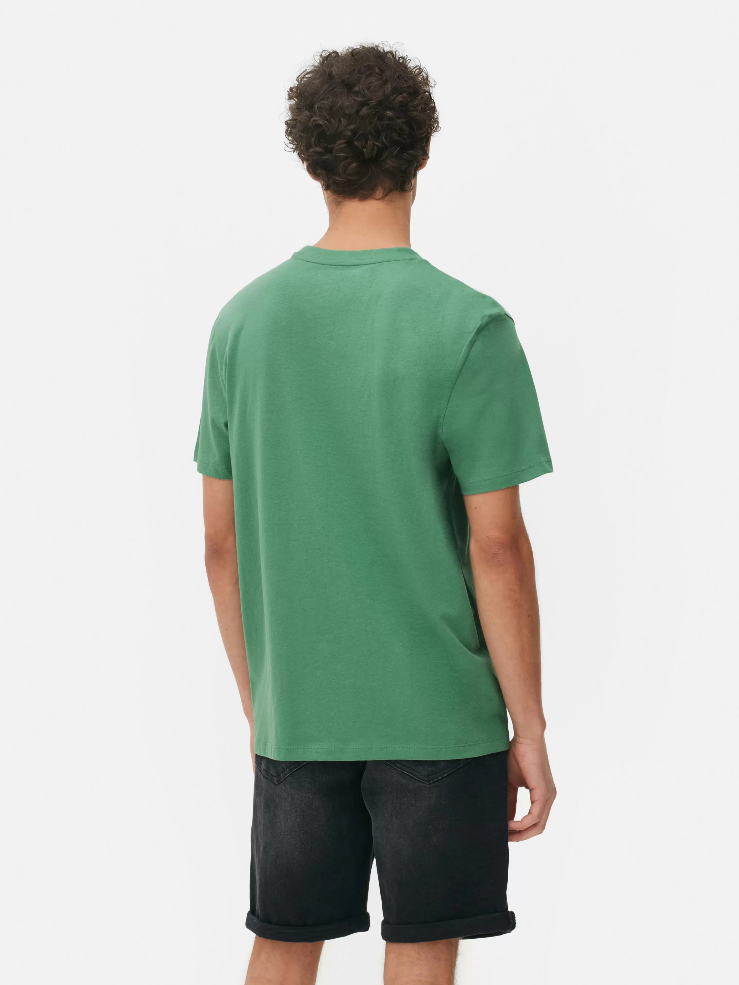 Maglietta Casual Primark - Taglio Regolare con Scollo Tondo, Tessuto Morbido in Verde Chiaro per Stilistica Quotidiana