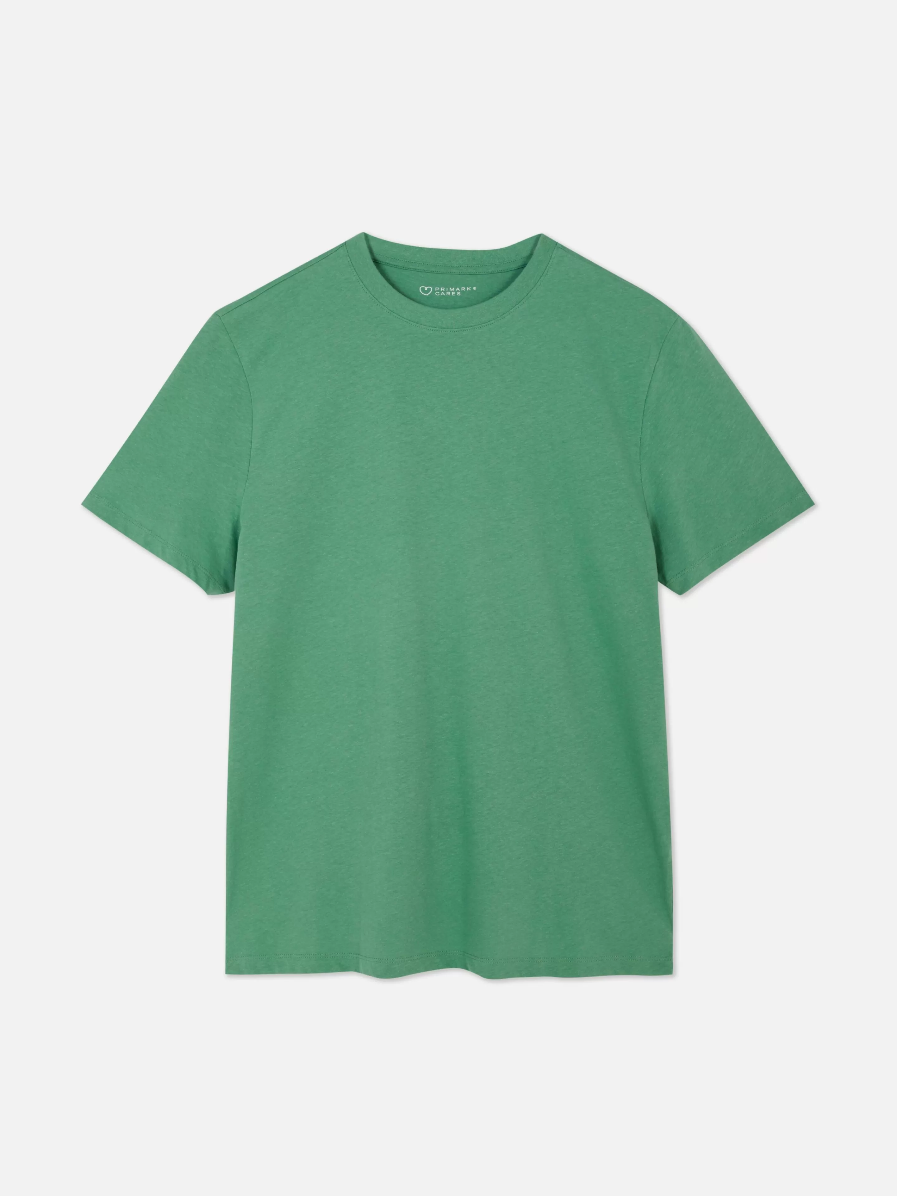 Maglietta Casual Primark - Taglio Regolare con Scollo Tondo, Tessuto Morbido in Verde Chiaro per Stilistica Quotidiana