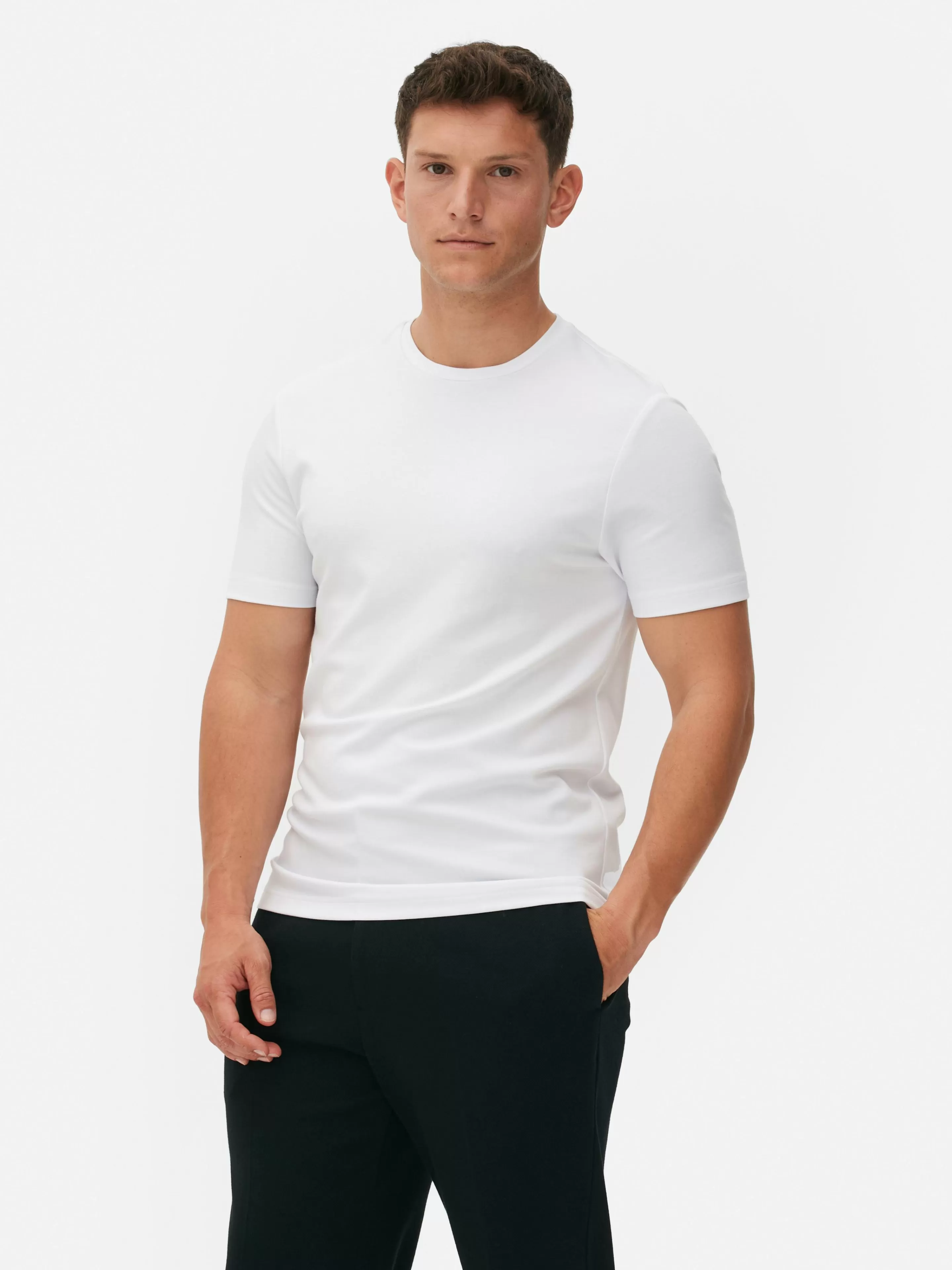 Magliette Casual Donna Primark - Scollo Tondo in Puro Bianco, Trama Confortevole