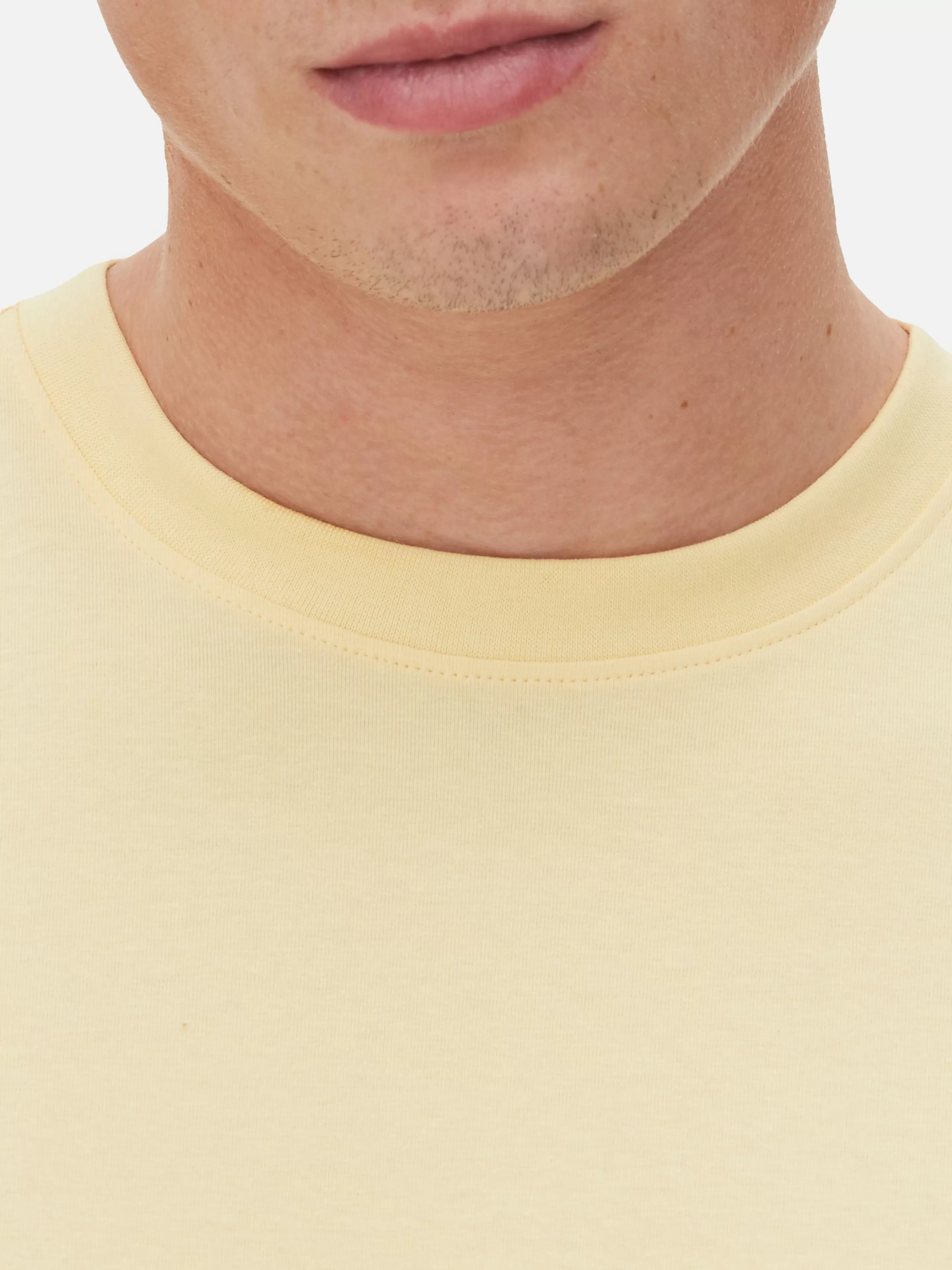 Primark Maglietta Elasticizzata Morbida - Modello Classico in Giallo Sole, T-Shirt Casual Confortevole per Tutto il Giorno