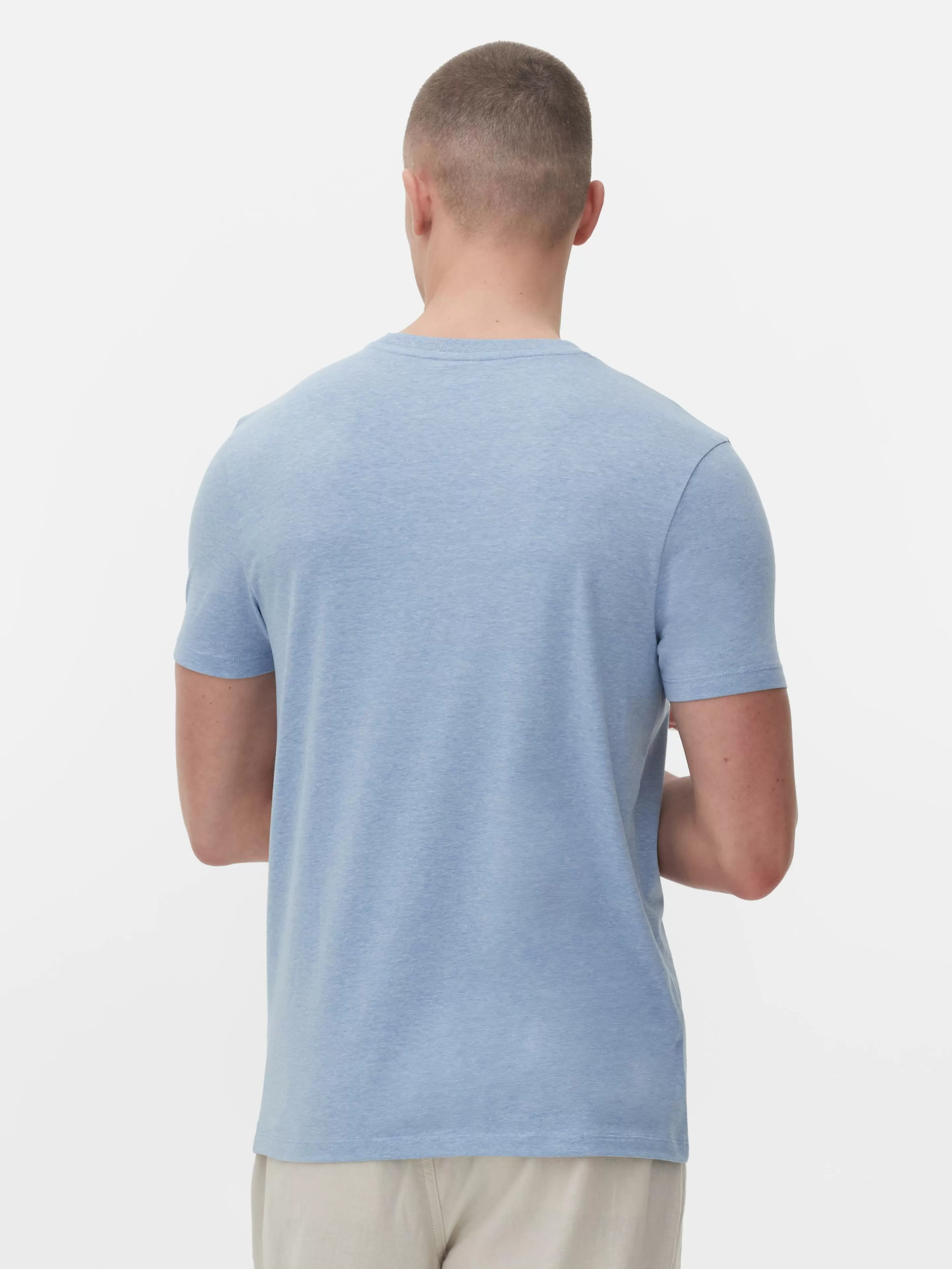 Maglia Elasticizzata Primark in Tinta Unita Azzurro Cielo - T-Shirt Comoda per Tutte le Stagioni