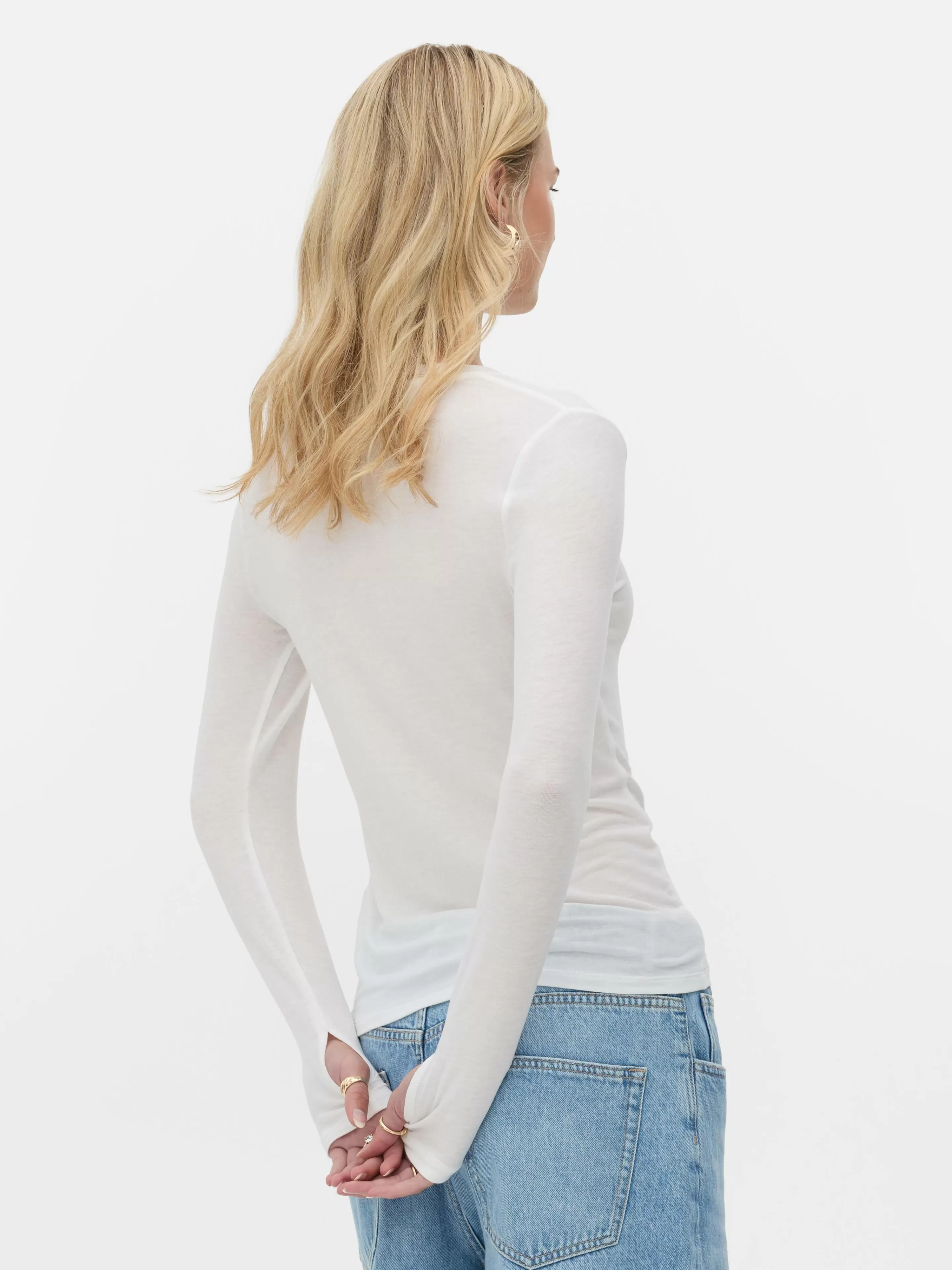 Maglia Termica Invernale Manica Lunga - Design Esclusivo Rita Ora, Bianco Avorio - Tessuto Elasticizzato Primark Collection