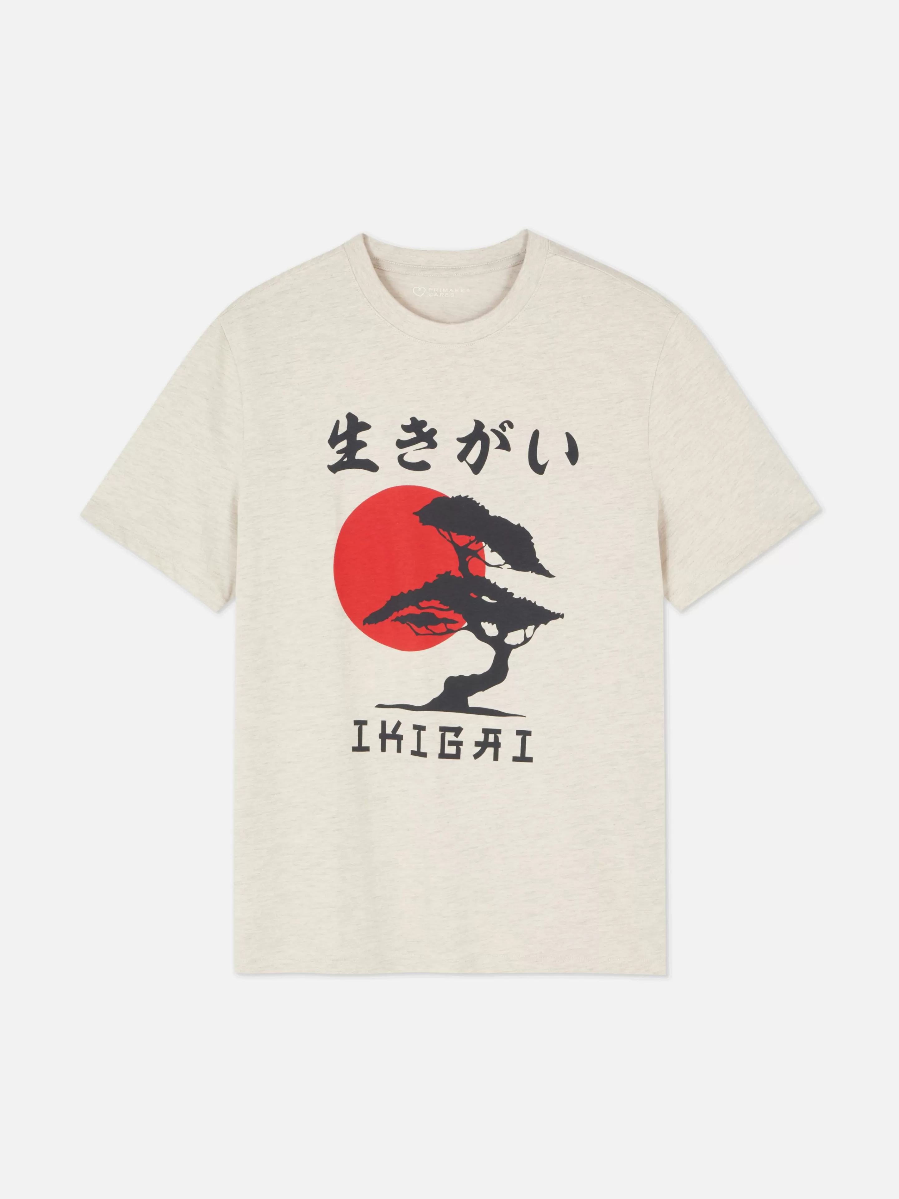 Maglietta Basic Primark con Stampa Artistica Albero Giapponese - Design Elegante Unisex Casual Ispirato alla Natura Orientale