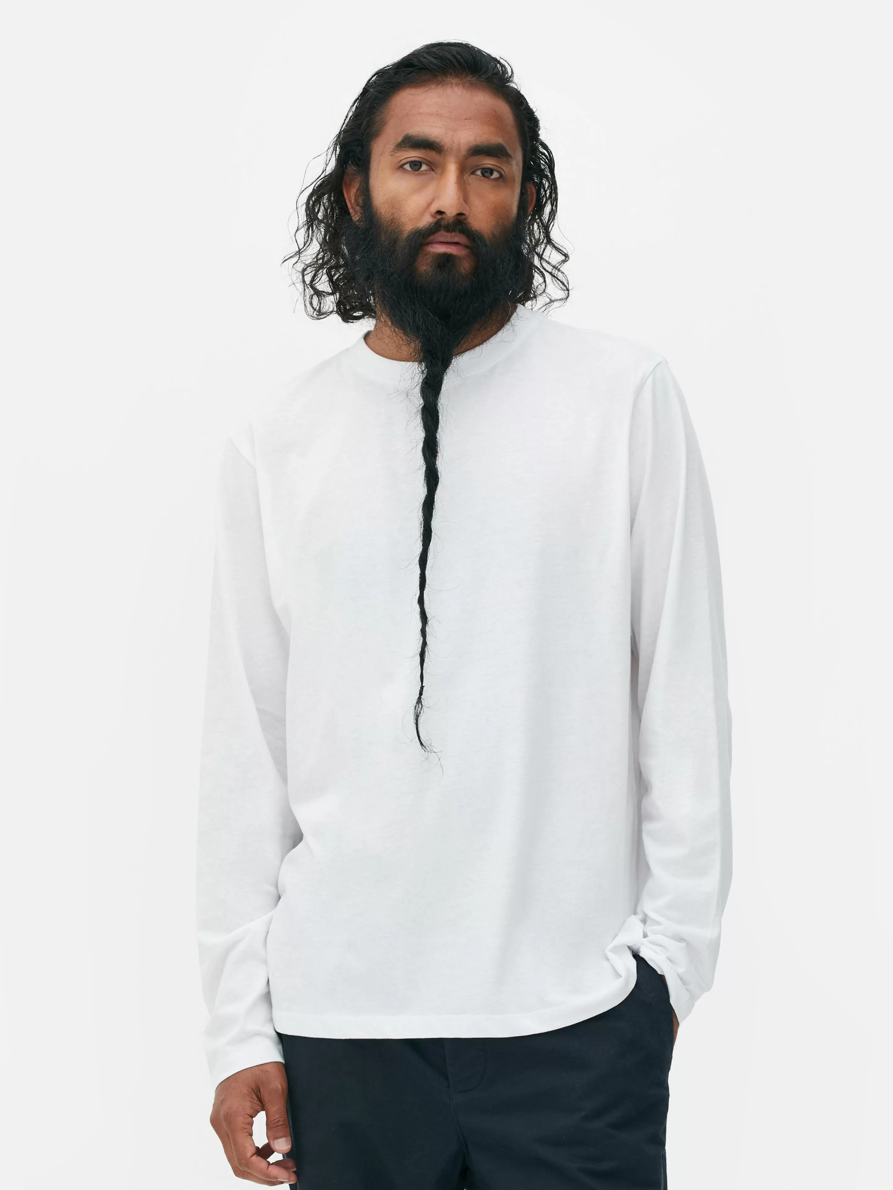 Primark - T-Shirt a Manica Lunga Bianca | Base Ideale per il Guardaroba Quotidiano, Confortevole e Versatile per Ogni Occasione