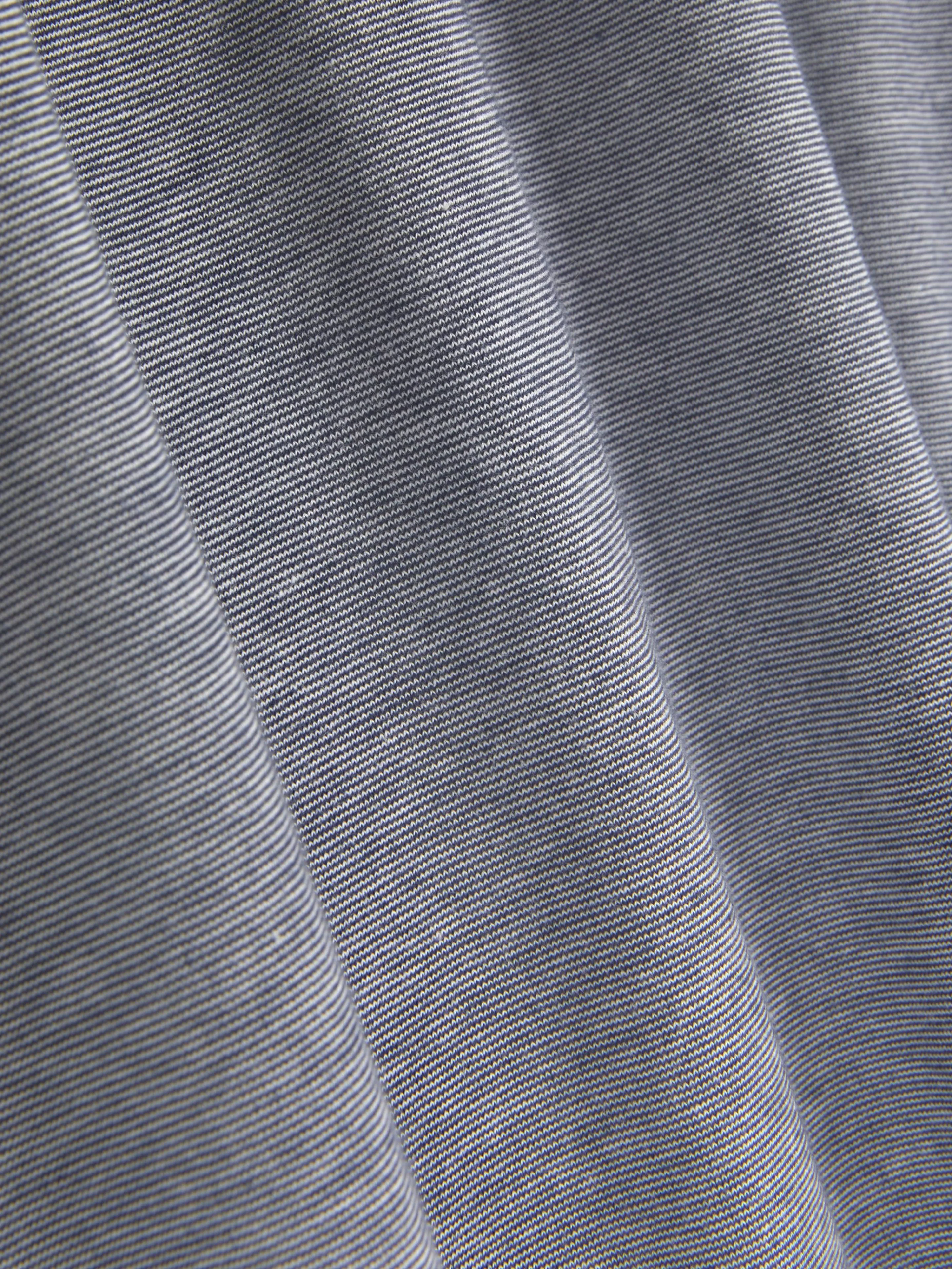 Maglietta Basic Primark Manica Corta con Righe Sottili - Blu Navy Scollo Tondo Casual per Look Giornaliero