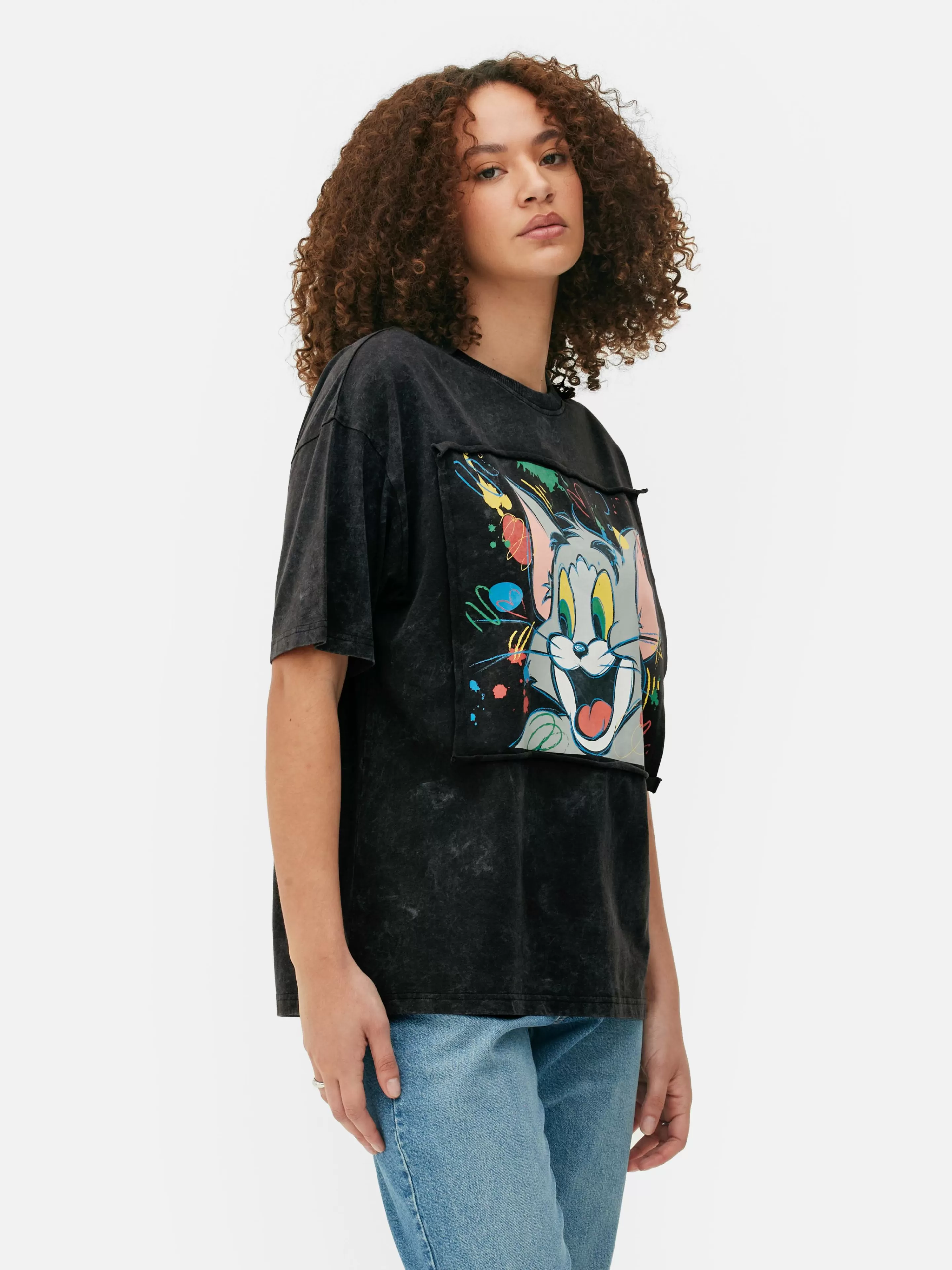 Maglietta Tom e Jerry a Maniche Corte con Scollo a V - Grigio Antracite by Primark