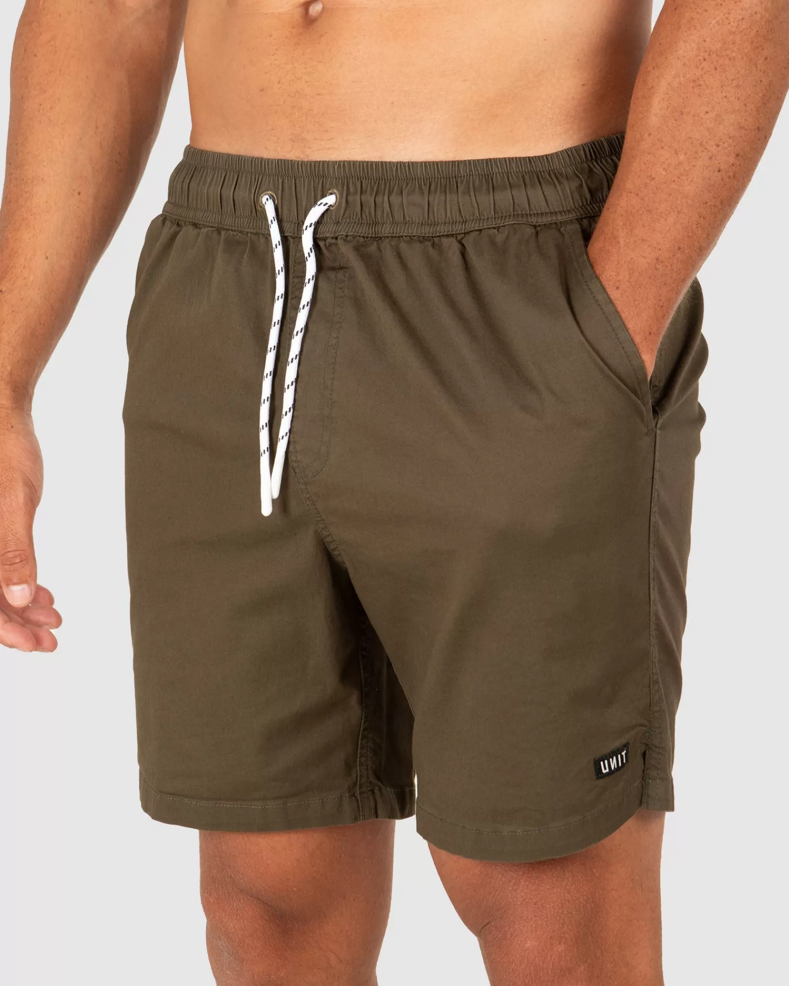 UNIT Uomo - Shorts Militari 16 Pollici in Tessuto Stonewash - Moda Casual con Design Robusto