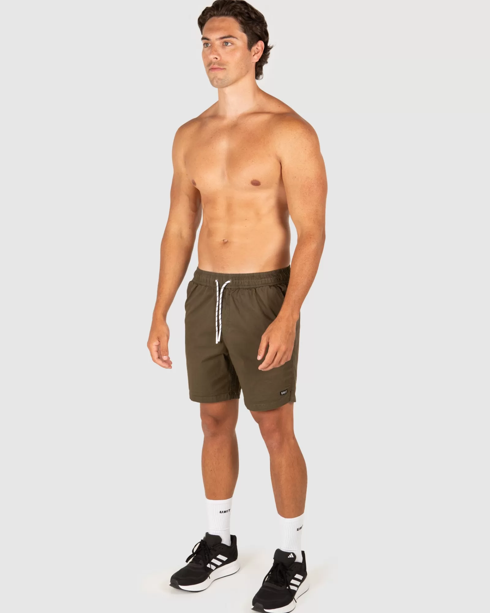 UNIT Uomo - Shorts Militari 16 Pollici in Tessuto Stonewash - Moda Casual con Design Robusto