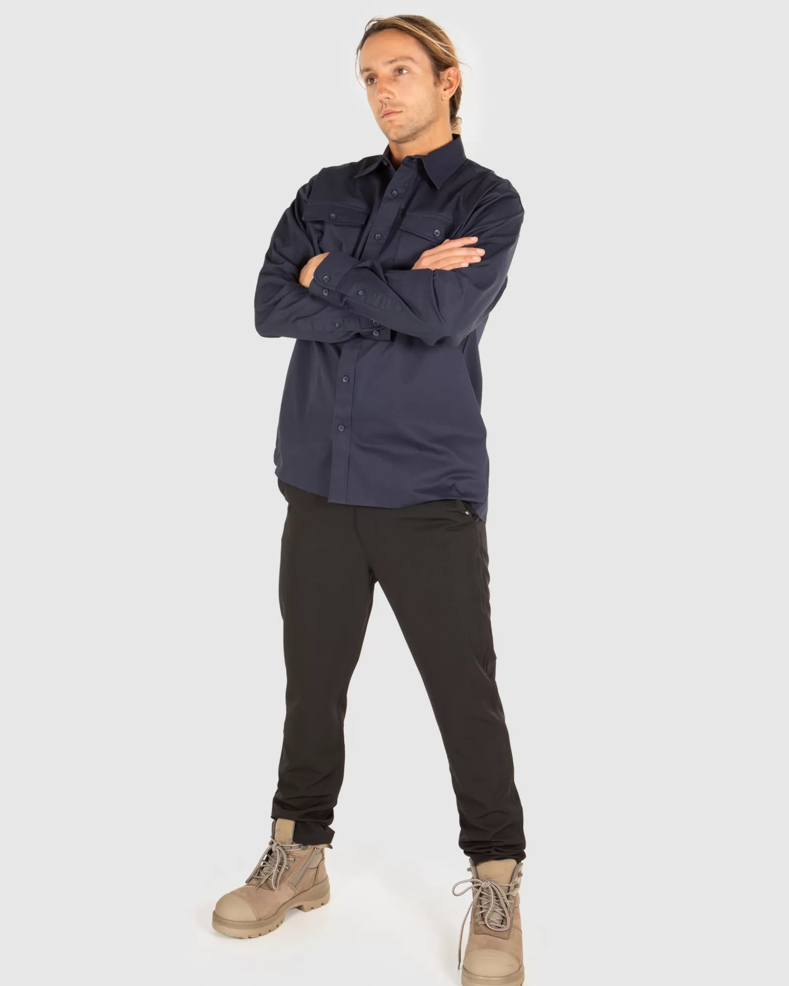 UNIT Camicia Professionale Unisex - Maniche Lunghe Confortevoli, Stile Moderno e Funzionale per Lavoro e Tempo Libero