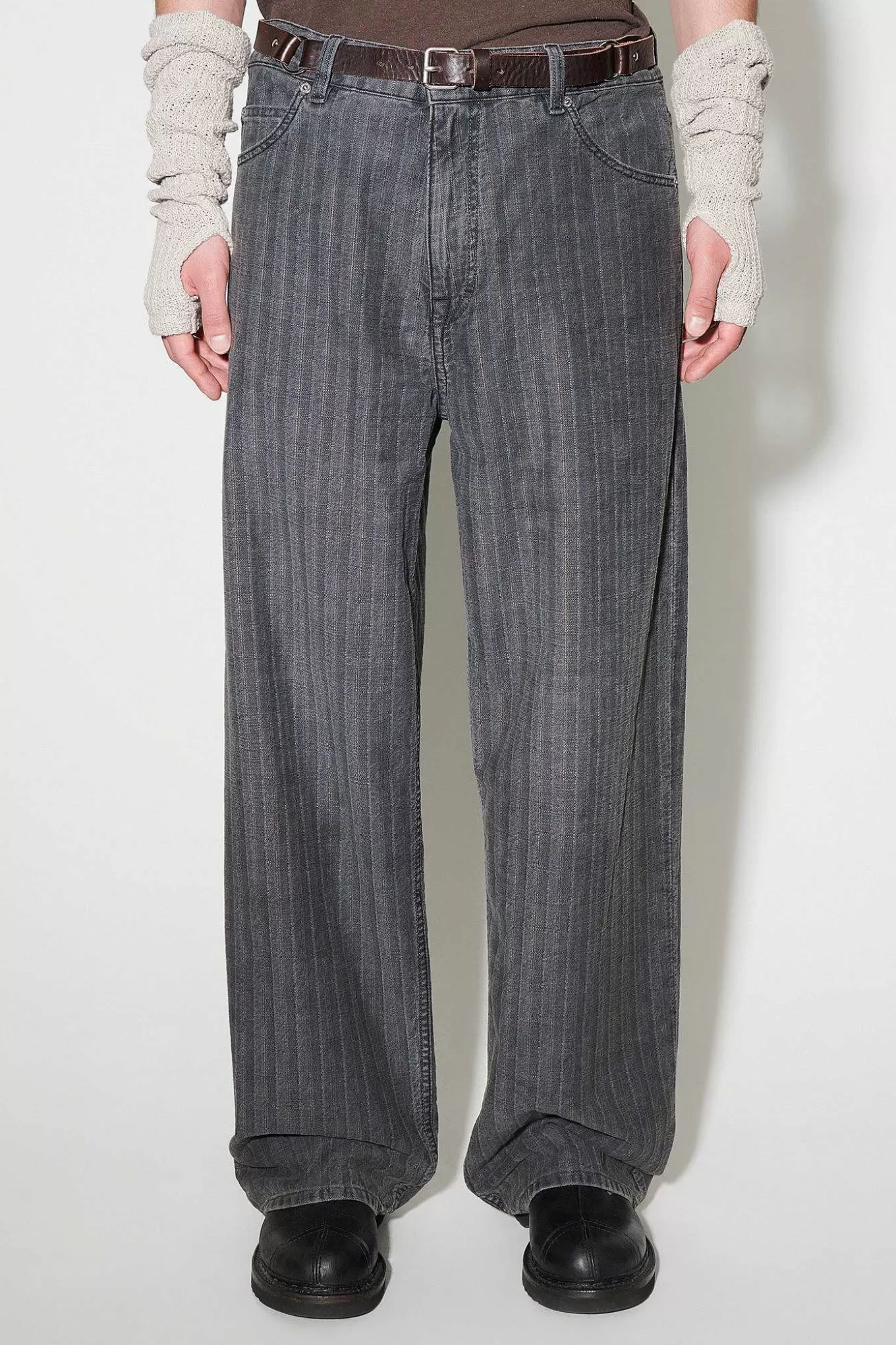 Jeans Our Legacy - Taglio Ampio Grigio Lavato con Strisce Torino, Modello Classico con Dettagli Iconici