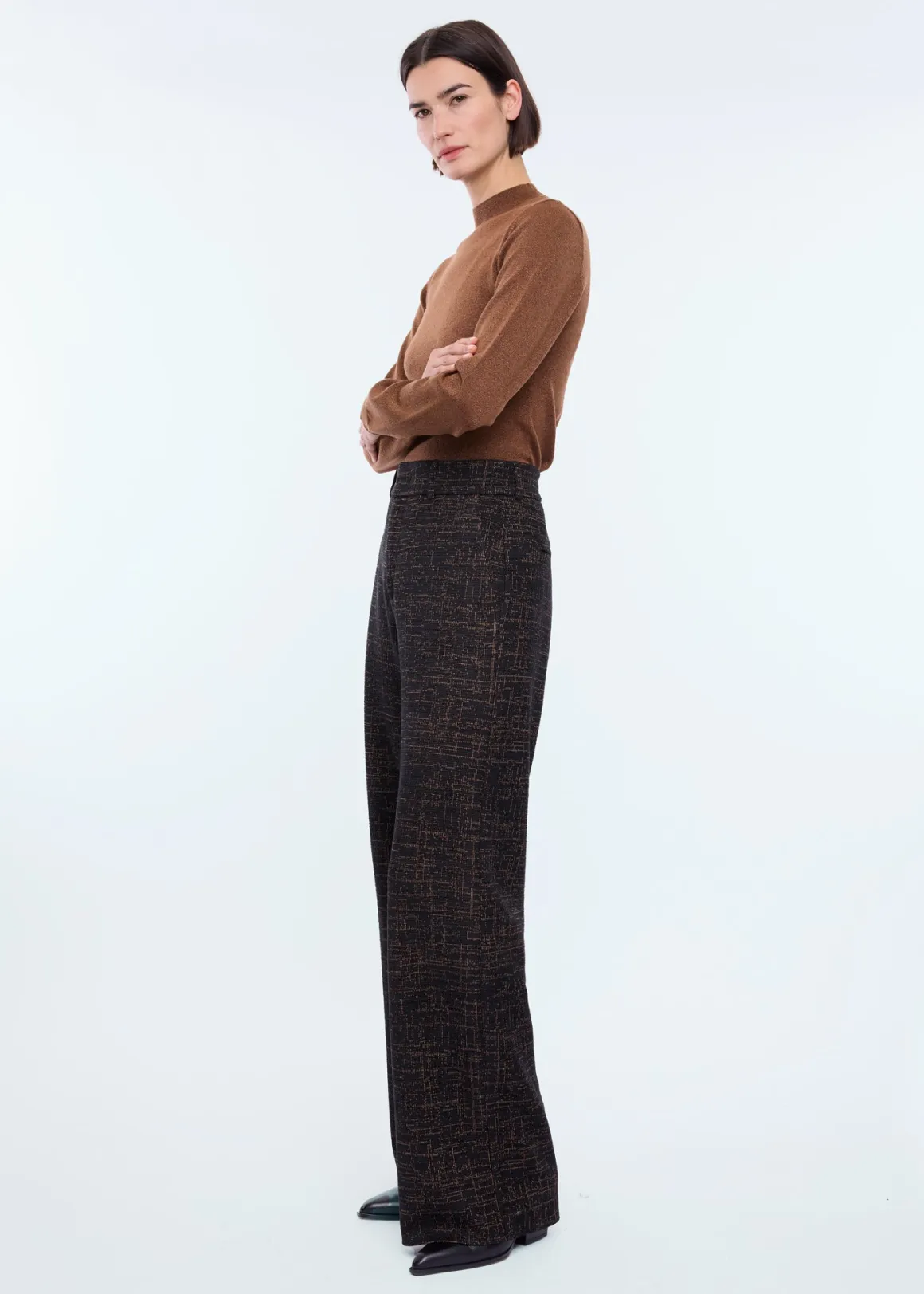 Pantaloni Eleganti in Composizione Velluto - Tonalità Nocciola e Mogano - Offerta Lampo VANILÌA