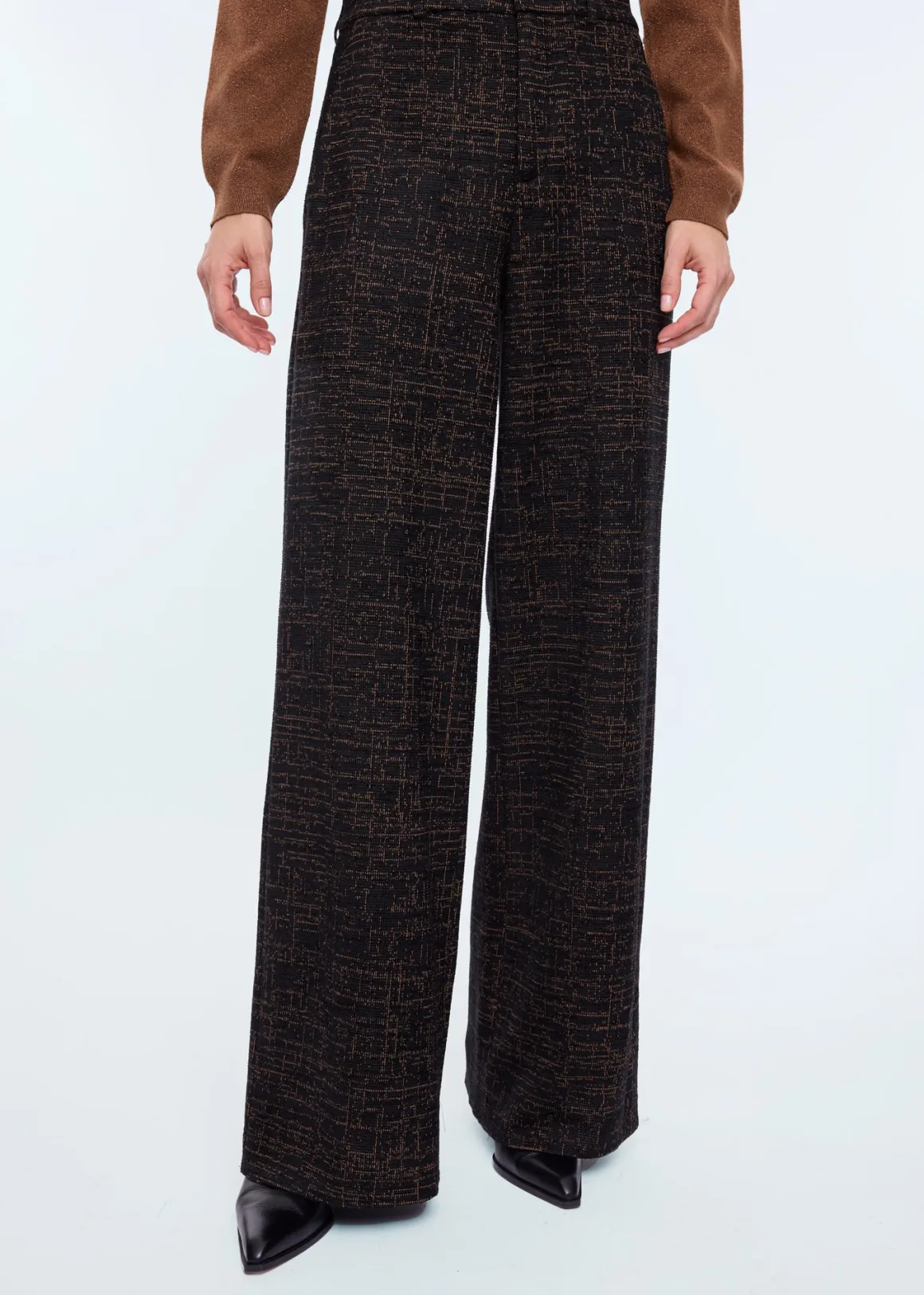 Pantaloni Eleganti in Composizione Velluto - Tonalità Nocciola e Mogano - Offerta Lampo VANILÌA