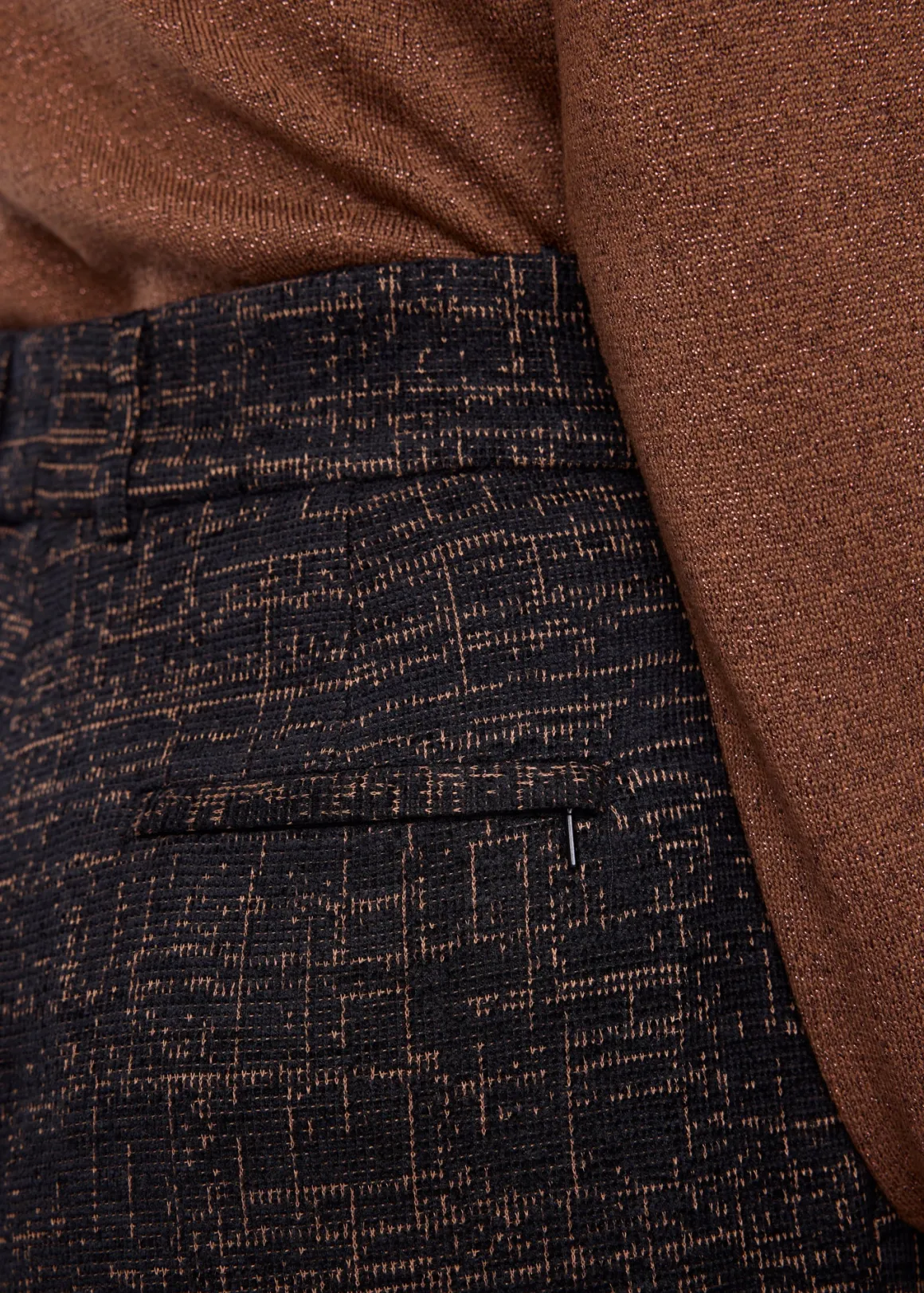 Pantaloni Eleganti in Composizione Velluto - Tonalità Nocciola e Mogano - Offerta Lampo VANILÌA