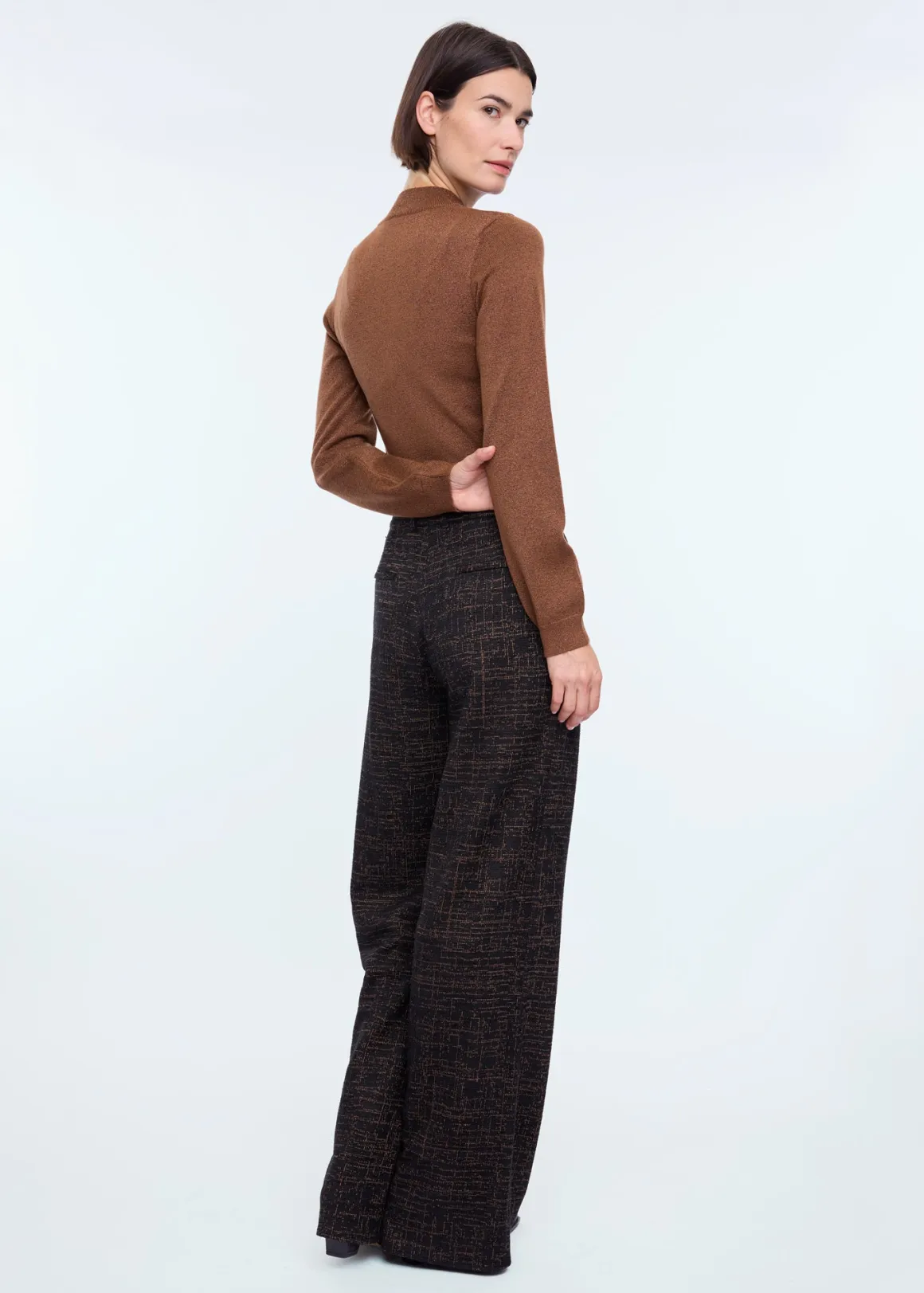Pantaloni Eleganti in Composizione Velluto - Tonalità Nocciola e Mogano - Offerta Lampo VANILÌA
