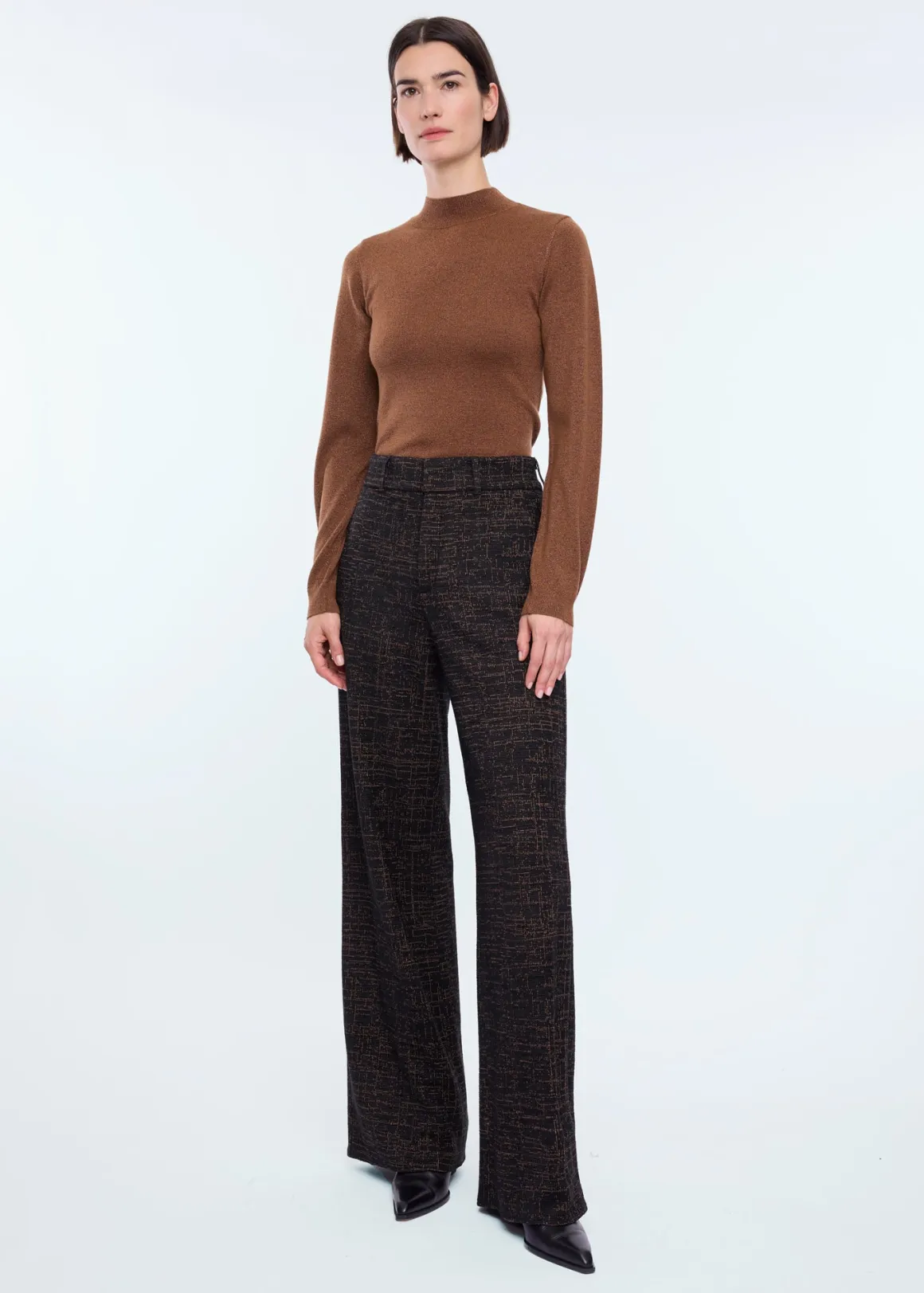 Pantaloni Eleganti in Composizione Velluto - Tonalità Nocciola e Mogano - Offerta Lampo VANILÌA