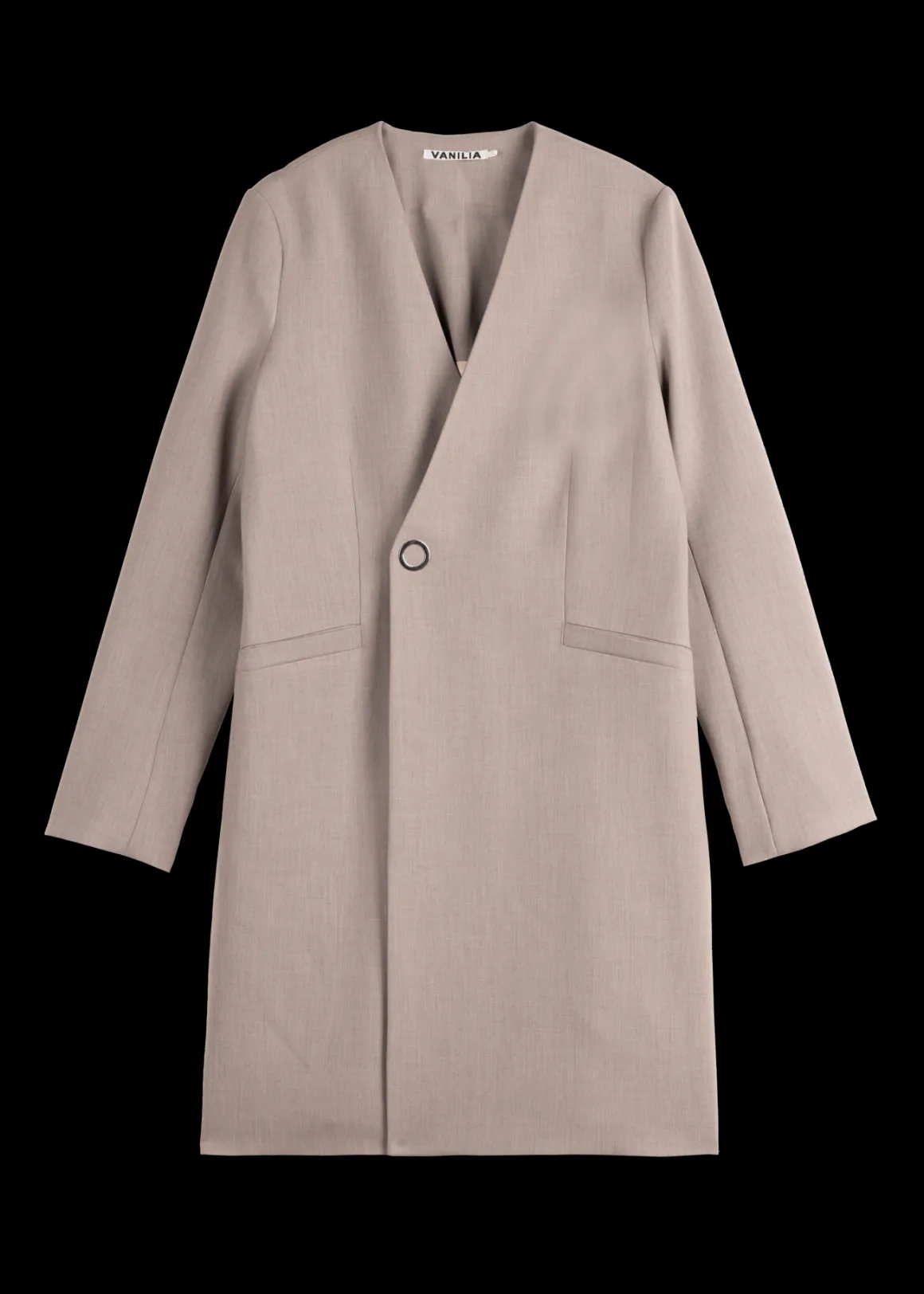 VANILIA Giacca Primavera in Viscosa Mista - Tonalità Taupe Melange, Confezione Premium con Sconto Flash