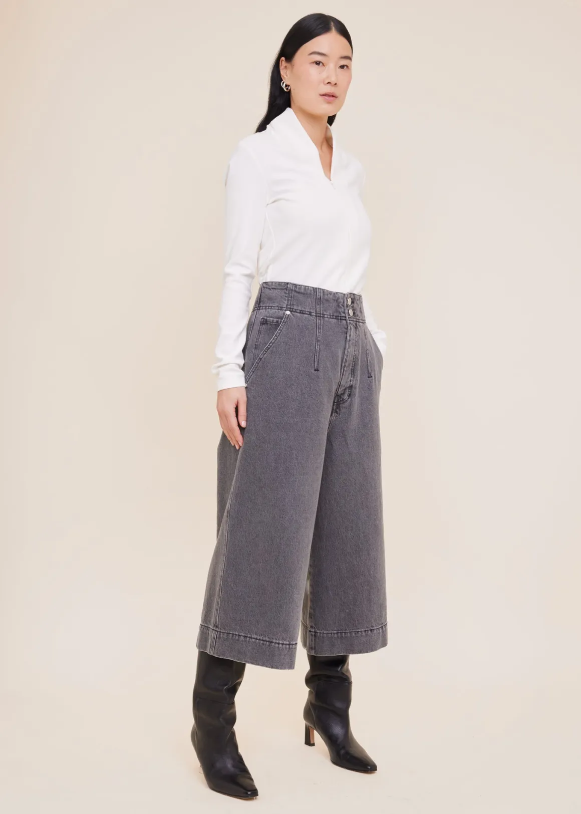 VANILIA Top in viscosa con zip laterale colore avorio - Edizione speciale a prezzo vantaggioso