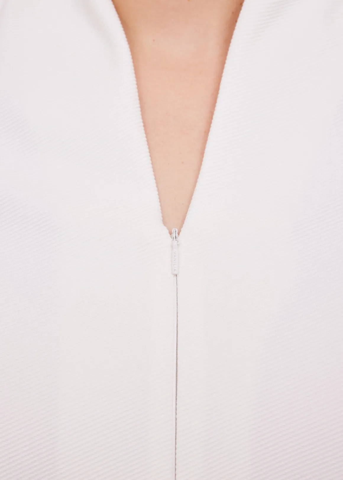 VANILIA Top in viscosa con zip laterale colore avorio - Edizione speciale a prezzo vantaggioso