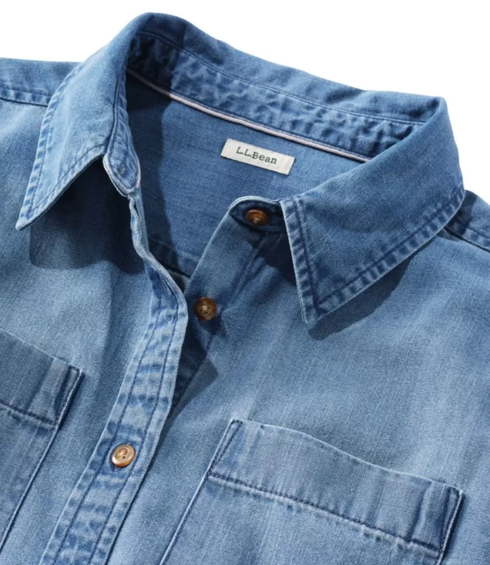 Offerta Lampo: Vestito Camicia Denim Lavato Vintage L.L.Bean - Abito Donna con Taglio Shirt, Confortevole e Versatile per Stile Casual-Chic. Disponibile nella Sezione Abbigliamento Sportivo e Abiti Giornalieri.