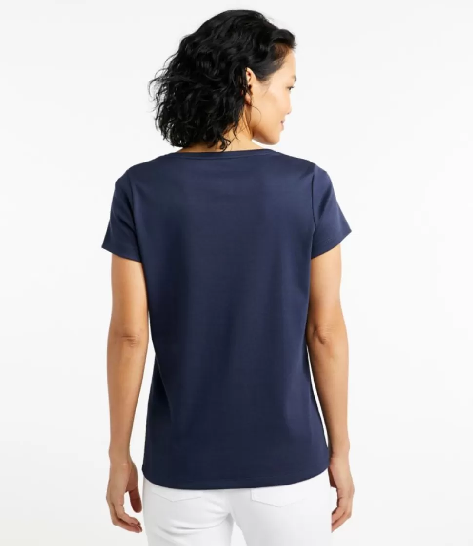Maglietta Donna in Puro Cotone Pima con Scollo a V Sagomato e Manica Corta - Confortevole ed Elegante per Tutto il Giorno