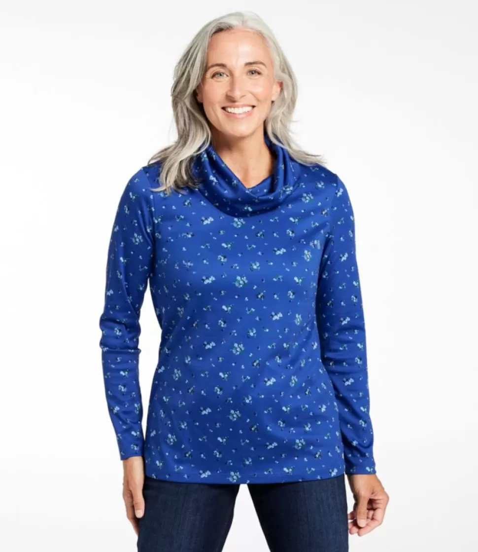 Maglia Donna in Puro Cotone Pima con Scollo a Cappuccio - Dettaglio Manica Lunga e Stampa Elegante