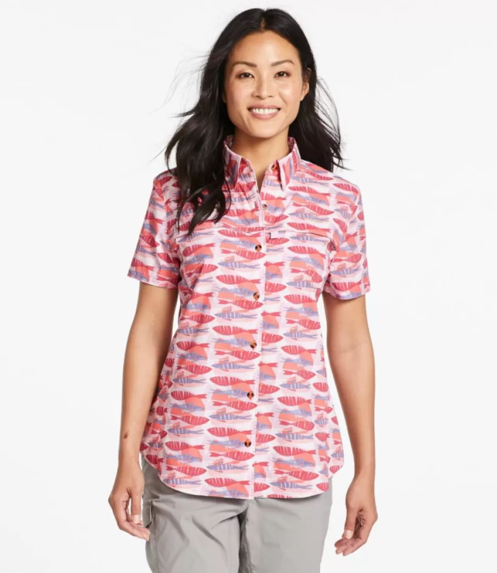Maglietta Estiva Tropicale Donna con Stampa, Maniche Corte - Top Casual per Pesca e Tempo Libero - Prezzi Accessibili