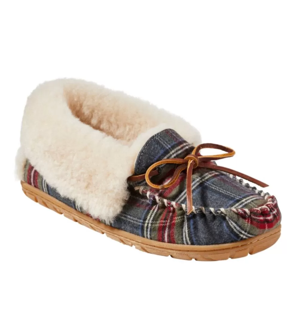 Pantofole Invernali Donna con Pelliccia Interna, Stile Mocassino Comodo e Morbido, Design a Quadri Elegante per Casa