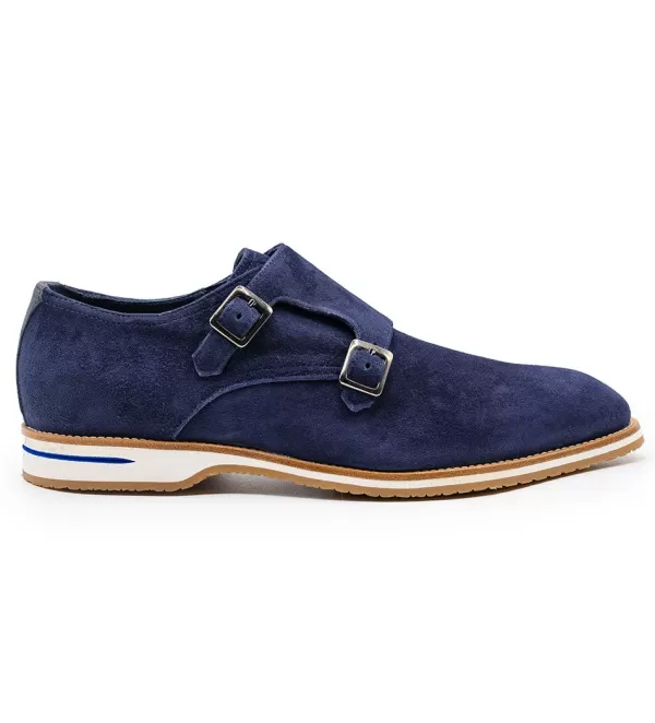 Scarpe Zelli Leggera in Pelle di Capra Scamosciata con Doppio Fermaglio Monastico - Design Elegante per Look Casual