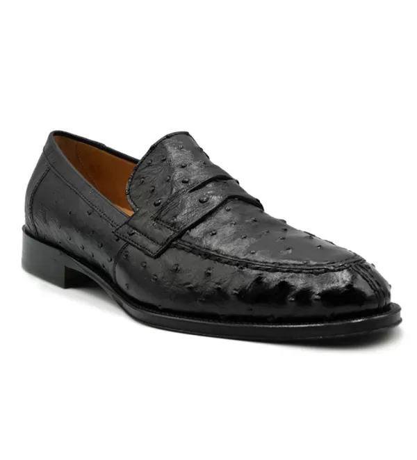 Zelli di Roma Mocassini in Piuma di Struzzo Autentica - Comode Scarpe Eleganti senza Lacci per Uomo 

（：，