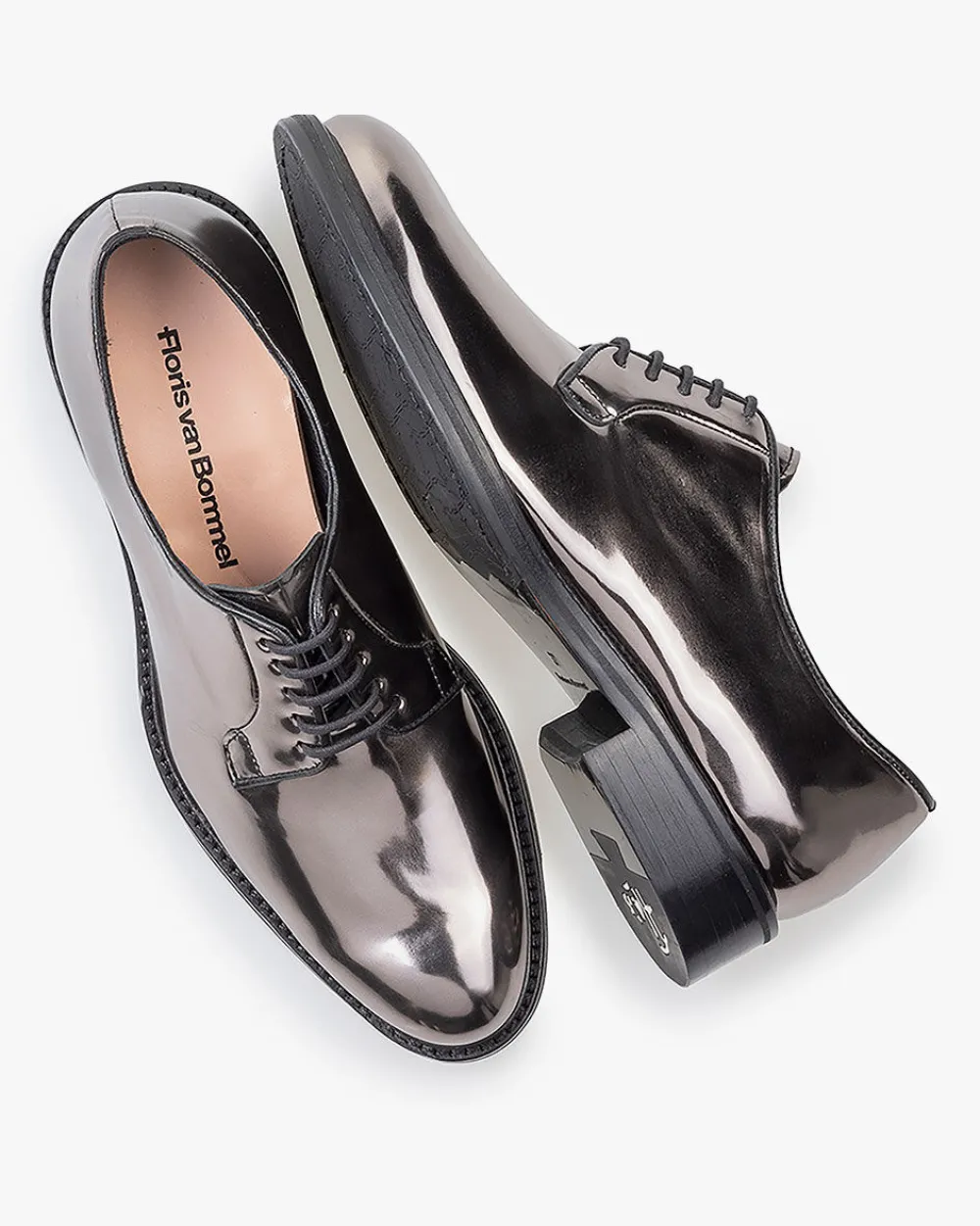 Floris van Bommel Zurichi - Scarpe eleganti con lacci da ufficio per donna, modello 01.02 in pelle lavorata